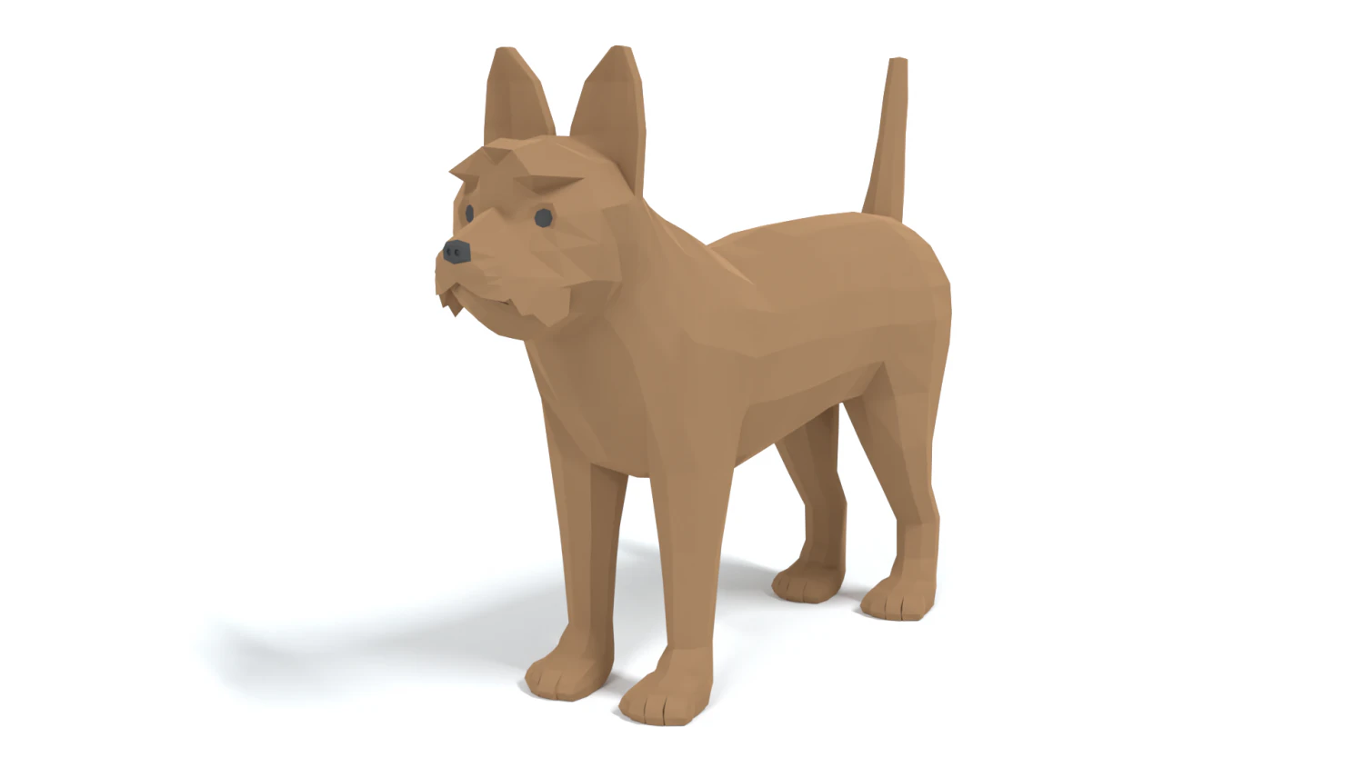 low poly cartoon yorkshire terrier dog 3D Model .c4d .max .obj .3ds .fbx .stl .blend 