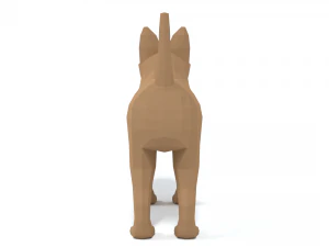 low poly cartoon yorkshire terrier dog 3D Model