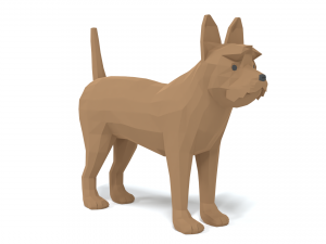 low poly cartoon yorkshire terrier dog 3D मॉडल
