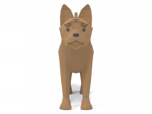 low poly cartoon yorkshire terrier dog 3D मॉडल