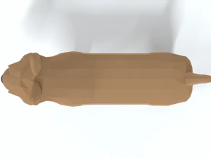 low poly cartoon yorkshire terrier dog 3D Model