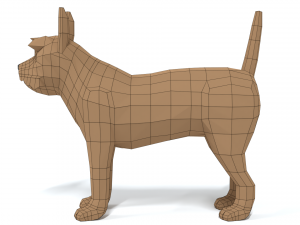 low poly cartoon yorkshire terrier dog 3D मॉडल