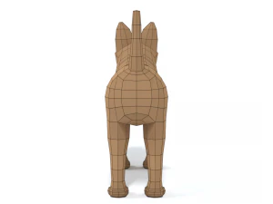 low poly cartoon yorkshire terrier dog 3D Model