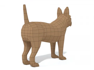 low poly cartoon yorkshire terrier dog 3D Model