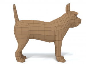 low poly cartoon yorkshire terrier dog 3D मॉडल