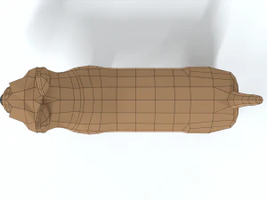 low poly cartoon yorkshire terrier dog 3D Model