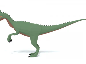 low poly cartoon dilophosaurus dinosaur 3D Model