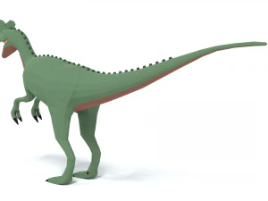 low poly cartoon dilophosaurus dinosaur 3D Model