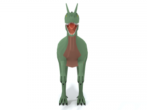 low poly cartoon dilophosaurus dinosaur Model 3D