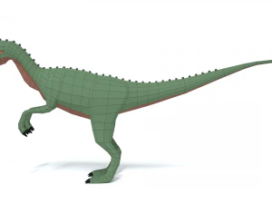 low poly cartoon dilophosaurus dinosaur 3D Model