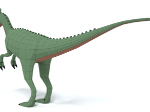 low poly cartoon dilophosaurus dinosaur Model 3D