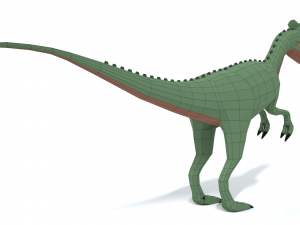 low poly cartoon dilophosaurus dinosaur Model 3D