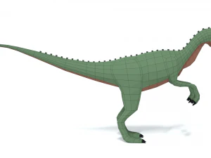 low poly cartoon dilophosaurus dinosaur 3D Model