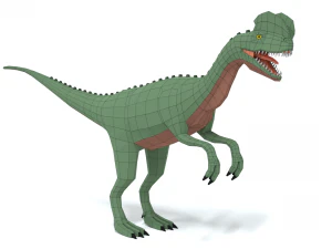 low poly cartoon dilophosaurus dinosaur 3D Model