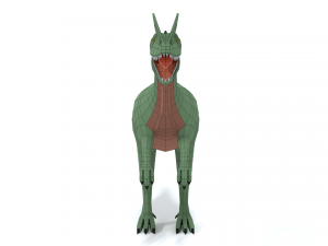 low poly cartoon dilophosaurus dinosaur Model 3D