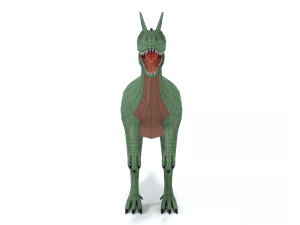 low poly cartoon dilophosaurus dinosaur 3D Model