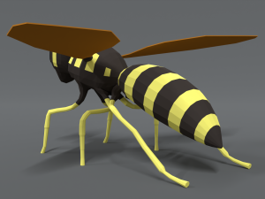 low poly cartoon hornet Modello 3D