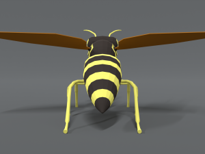 low poly cartoon hornet Modello 3D
