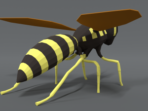 low poly cartoon hornet Modello 3D