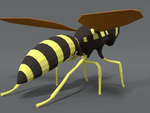 low poly cartoon hornet 3D Model