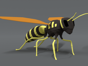 low poly cartoon hornet Modello 3D