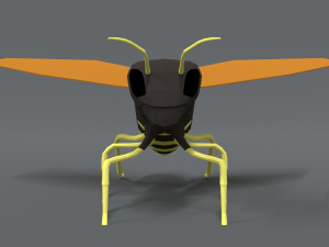 low poly cartoon hornet Modello 3D