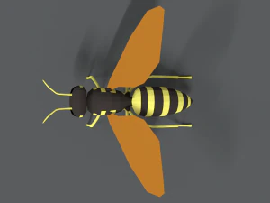 low poly cartoon hornet 3D Model