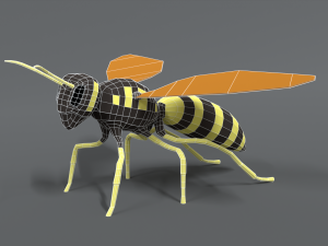 low poly cartoon hornet Modello 3D