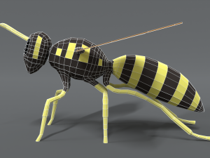 low poly cartoon hornet Modello 3D
