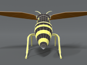 low poly cartoon hornet Modello 3D