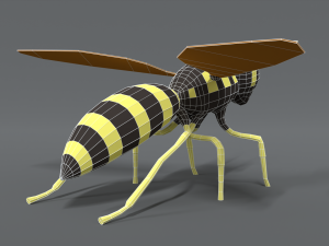 low poly cartoon hornet Modello 3D
