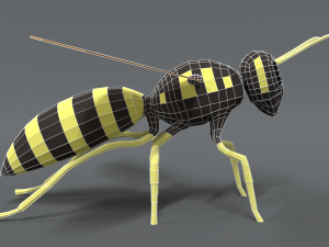 low poly cartoon hornet Modello 3D