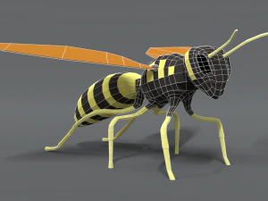 low poly cartoon hornet 3D Model