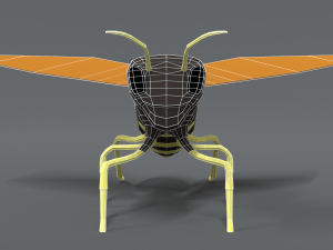 low poly cartoon hornet Modello 3D