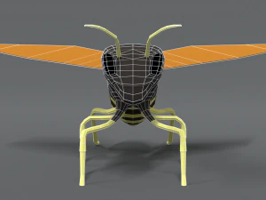 low poly cartoon hornet 3D Model
