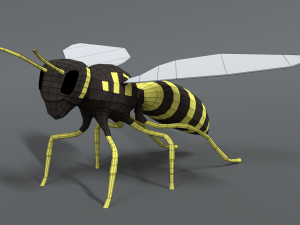 low poly cartoon hornet Modello 3D