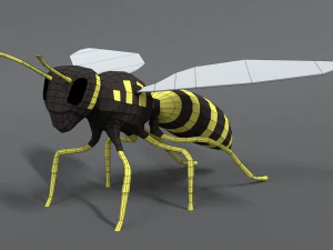 low poly cartoon hornet 3D Model