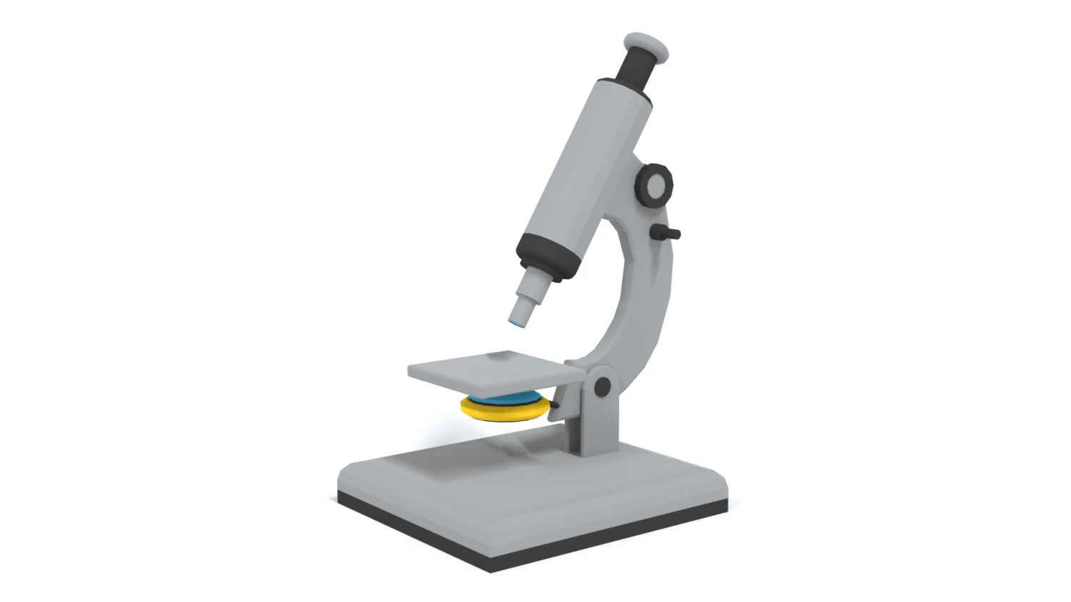 low poly cartoon microscope 3D Model .c4d .max .obj .3ds .fbx .stl .blend
