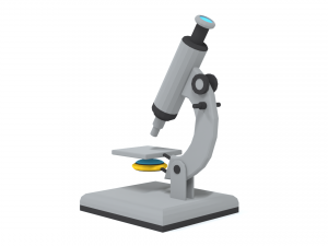 low poly cartoon microscope 3D Model