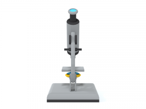 low poly cartoon microscope 3D Model