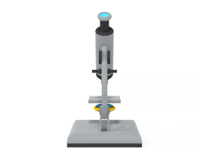 low poly cartoon microscope 3D Model
