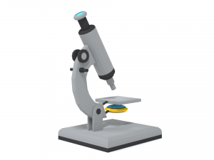 low poly cartoon microscope 3D Model