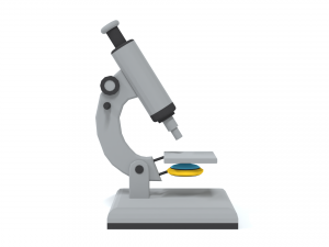 low poly cartoon microscope 3D Model