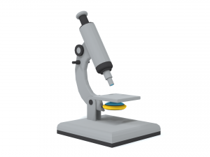 low poly cartoon microscope 3D Model