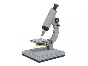 low poly cartoon microscope 3D Model