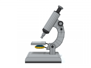 low poly cartoon microscope 3D Model