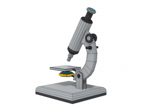 low poly cartoon microscope 3D Model