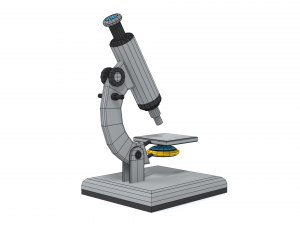 low poly cartoon microscope 3D Model