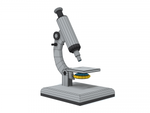 low poly cartoon microscope 3D Model