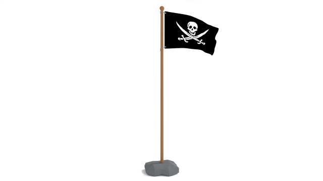 low poly seamless animated pirate flag 3D 模型 .c4d .max .obj .3ds .fbx .stl .blend 